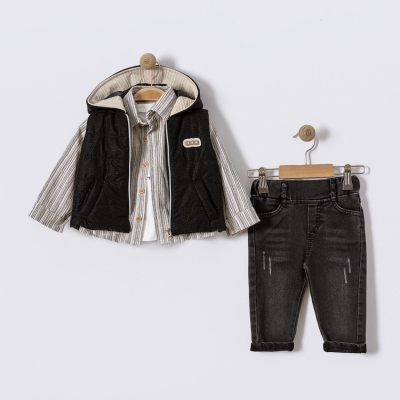 ERKEK 9/24 AY YELEKLİ GÖMLEKLİ DÖRTLÜ  TAKIM