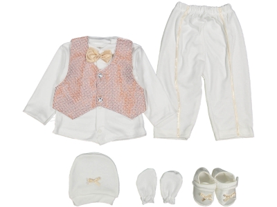 ERKEK ÇİZGİLİ YAKASIZ MEVLÜT SET