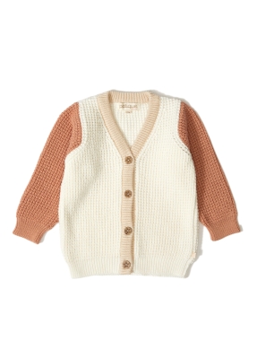 İKİ RENKLİ ORGANİK PAMUK BEBEK HIRKA