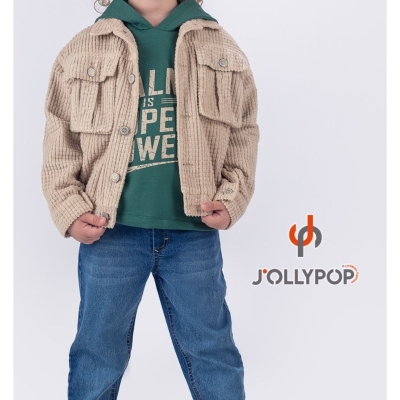 JOLLYPOP 4833-ERKEK 4/7 YAŞ 3LÜ KADİFE TAKIM
