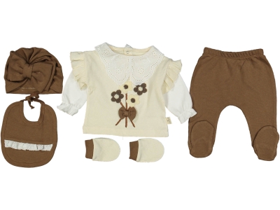 KIZ 1/1 AY YAKASI DANTELLİ KUTULU 5Lİ SET 