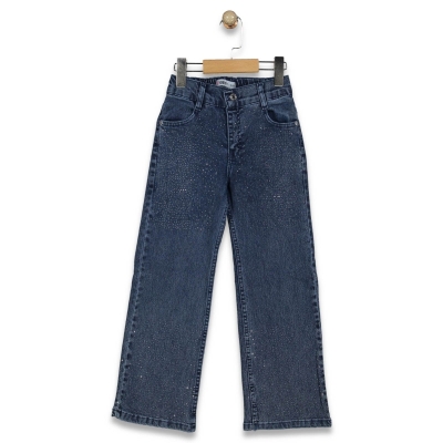 KIZ 11/15 YAŞ  KÜÇÜK TAŞLI KOT PANTALON