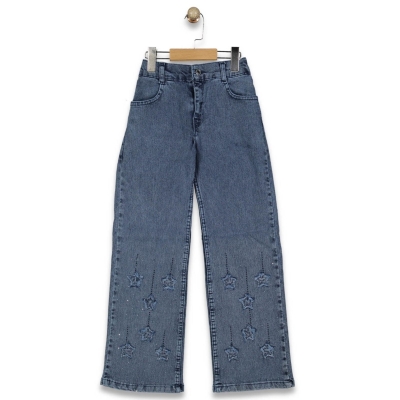 KIZ 11/15 YAŞ  ÖNÜ CEPLİ KOT PANTALON