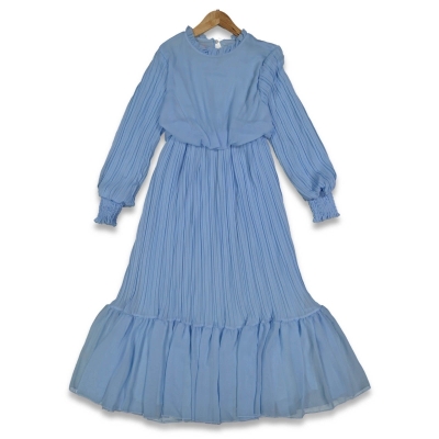 KIZ 11/16 YAŞ  PİLİSELİ ŞİFON ELBİSE