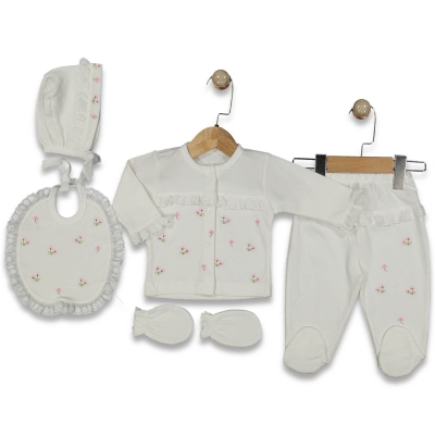 KIZ 1/3 AY FİSTOLU ÇİÇEKLİ 5Lİ SET