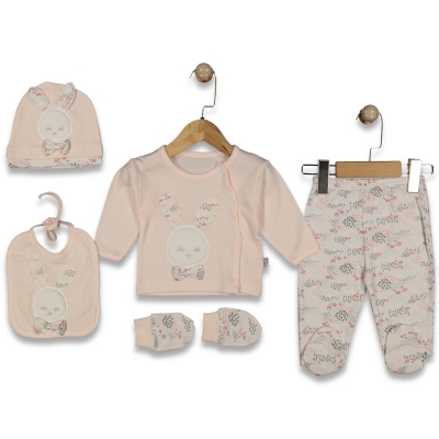 KIZ 1/3 AY PAPYONLU TAVŞANLI ASKILI 5Lİ SET