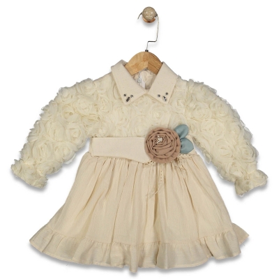 KIZ 1/3 YAŞ GÜLLÜ YAKALI ELBİSE