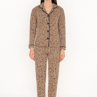 KIZ 13/16 YAŞ LEOPAR BASKILI ANNE PİJAMA TAKIM