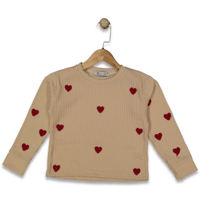 KIZ 13/16 YAŞ SÜZÜNE KALPLİ BADİ SWEAT