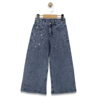 KIZ 13/16 YAŞ  TAŞLI KOT PANTOLON