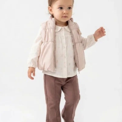 KIZ 1/4 YAŞ BÜZGÜLÜ ŞİŞME YELEKLİ 3 LÜ TAKIM