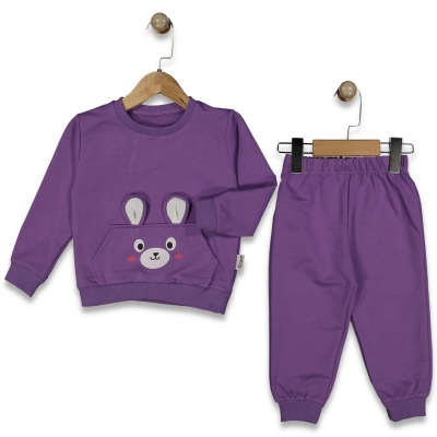 KIZ 1/4 YAŞ ÇİZGİLİ KULAKLI AYI 2 İP TAKIM