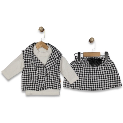 KIZ 18 Ay,24 Ay,3 Yaş FERMUARLI YELEKLİ TAKIMI