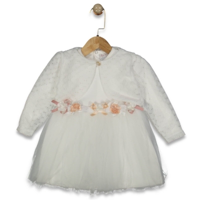 KIZ 2/4 YAŞ DELİKLİ BOLEROLU ELBİSE