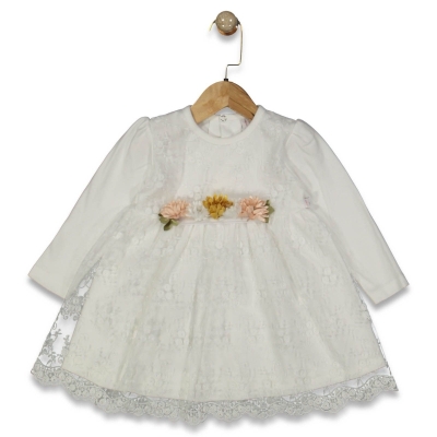 KIZ 2/4 YAŞ GÜL DANTELLİ ELBİSE