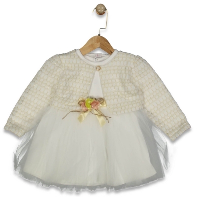 KIZ 2/4 YAŞ PETEK SİMLİ HIRKALI ELBİSE