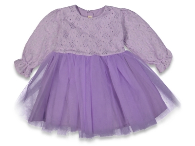 KIZ 2/5 YAŞ ARKA FİYONKLU PAMUKLU TÜL ELBİSE