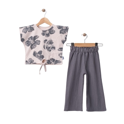 KIZ 2/5 YAŞ BEGİN ÇİÇEK BASKILI TAKIM