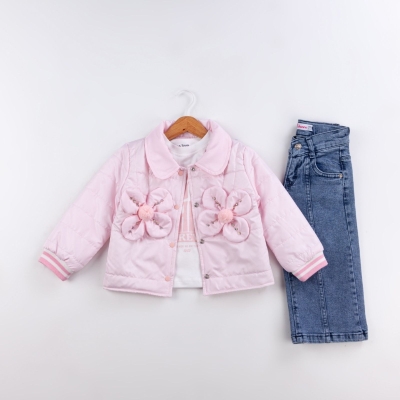 KIZ 2/5 YAŞ BÜYÜK ÇİÇEK MONTLU PAPATYALI MONT