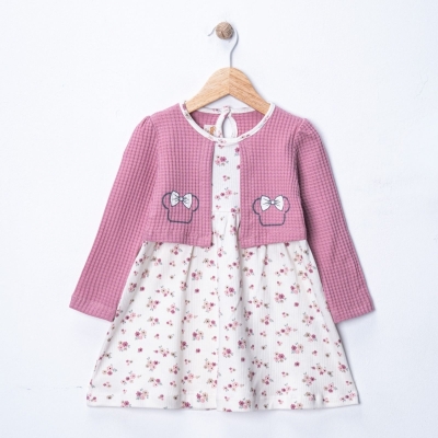 KIZ 2/5 YAŞ ÇİÇEK DESENLİ BOLEROLU ELBİSE