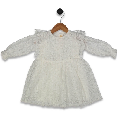 KIZ 2/5 YAŞ DANTEL PAMUK FİSTO ELBİSE