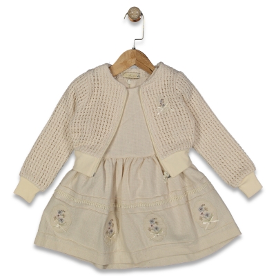 KIZ 2/5 YAŞ DELİKLİ TRİKO YELEKLİ TAKIM