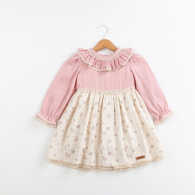 KIZ 2/5 YAŞ FIRFIRLI YAKA ELBİSE