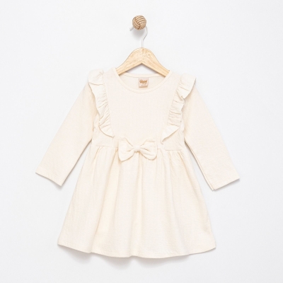 KIZ 2/5 YAŞ FİYONKLU MÜSLİN KIZ ELBİSE