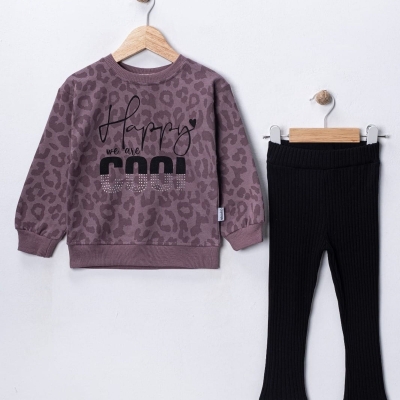 KIZ 2/5 YAŞ HAPPY COOL TAŞ BASKILI TAKIM