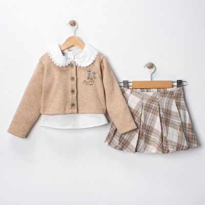 KIZ 2/5 YAŞ HIRKALI ŞORT ETEKLİ 3 LU TAKIM