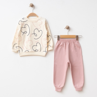 KIZ 2/5 YAŞ İKİ İP SWEET KALPLİ TAKIM