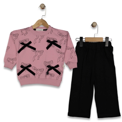 KIZ 2/5 YAŞ KURDELA DETAYLI 2 Lİ TAKIM