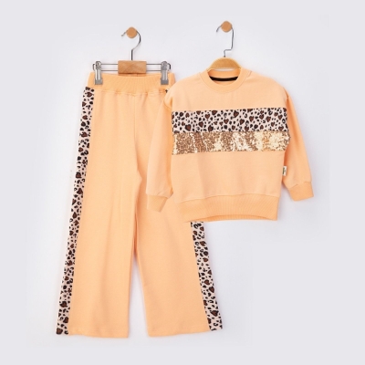 KIZ 2/5 YAŞ  LEOPAR PUL DETAYLI İKİ İP TAKIM
