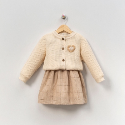 KIZ 2/5 YAŞ MUSLİM BASKILI PELUŞ YELEKLİ ELBİSE