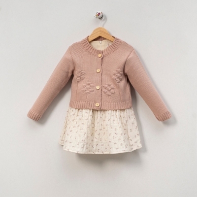 KIZ 2/5 YAŞ MÜSLİM BASKILI TRIKO HIRKALI ELBİSE