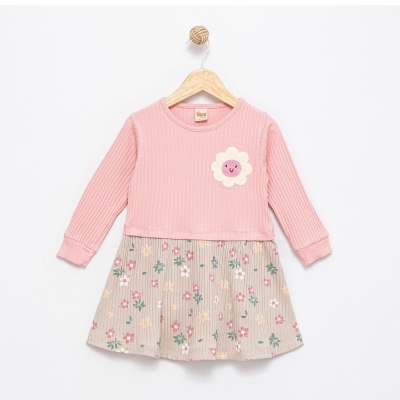 KIZ 2/5 YAŞ PAPATYA NAKIŞLI ELBİSE