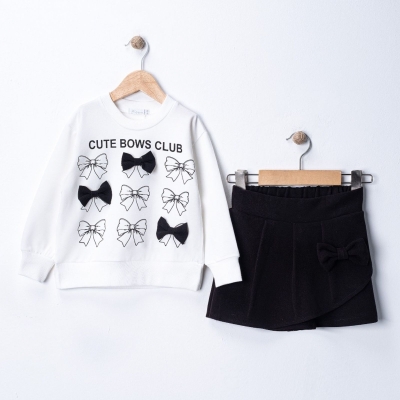 KIZ 2/5 YAŞ PAPYONLU ŞORT ETEK TAKIM