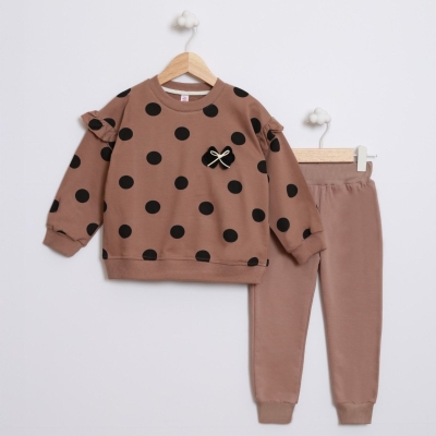 KIZ 2/5 YAŞ PUAN BASKILI EŞOFMAN TAKIM