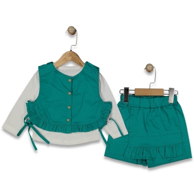 KIZ 2/5 YAŞ ŞORT ETEK 3LÜ TAKIM