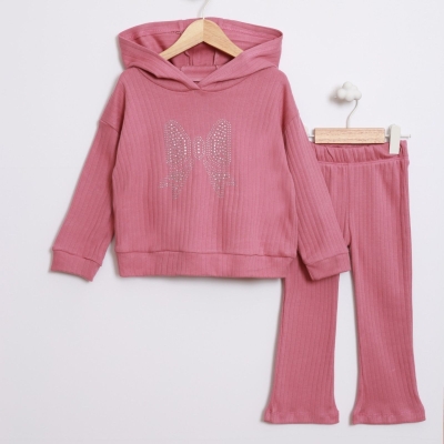 KIZ 2/5 YAŞ TAŞ BASKILI RAPORLU TAKIM