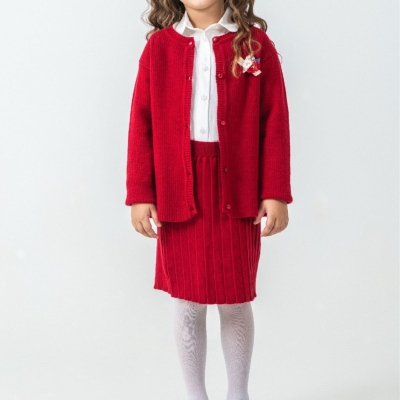 KIZ 2/5 YAŞ TRİKO HIRKALI ETEKLİ DÖRTLÜ TAKIM