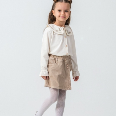 KIZ 2/5 YAŞ YAKA NAKIŞLI ÜÇLÜ TAKIM