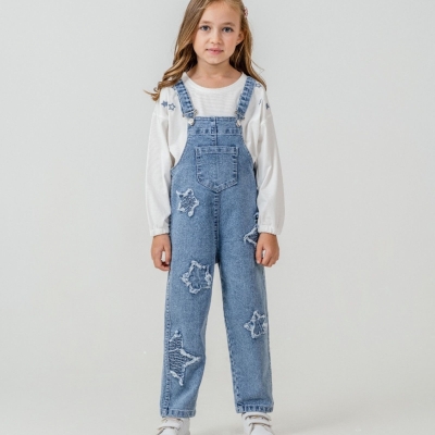 KIZ 2/5 YAŞ YILDIZ APLİKLİ SALOPET