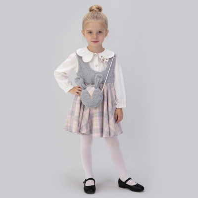 KIZ 2/6 YAŞ ÇANTALI GÖMLEKLİ EKOSE JİLE