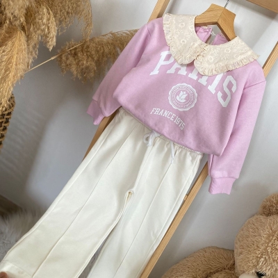 KIZ 3/10 YAŞ BY PARİS BASKILI YAKALI TAKIM