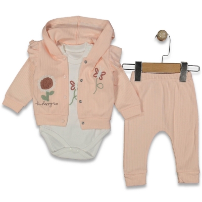 KIZ 3/12 AY KELEBEK NAKIŞLI SÜZENE 3 LÜ TAKIM