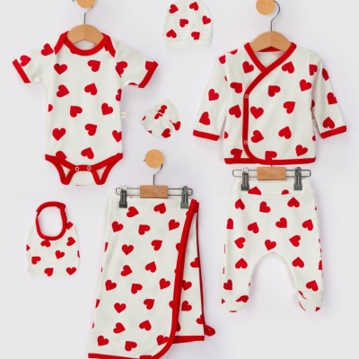 KIZ 3/3 AY BÜYÜK KALPLİ 7 Lİ ZIBIN SETİ