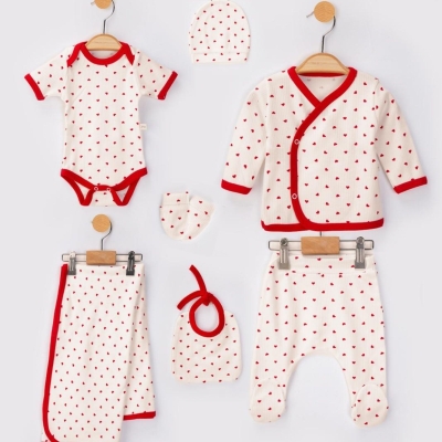 KIZ 3/3 AY KÜÇÜK KALPLİ 7 Lİ ZIBIN SETİ