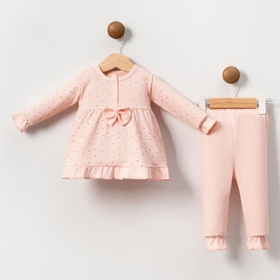 KIZ 3/6 AY ÇİÇEK DESENLİ FIRFIRLI TAKIM