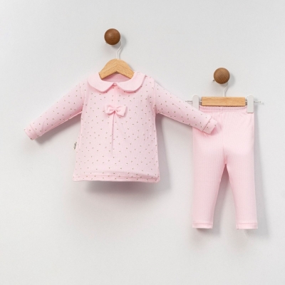 KIZ 3/6 AY ÇİÇEK DESENLİ PİLELİ TAKIM